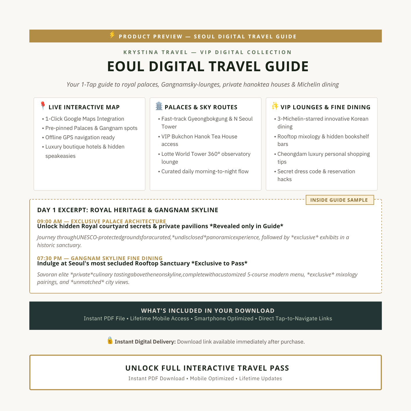 Seoul Luxury Digital Travel Guide – VIP Palaces, Gangnam Rooftops & Hanok Experiences