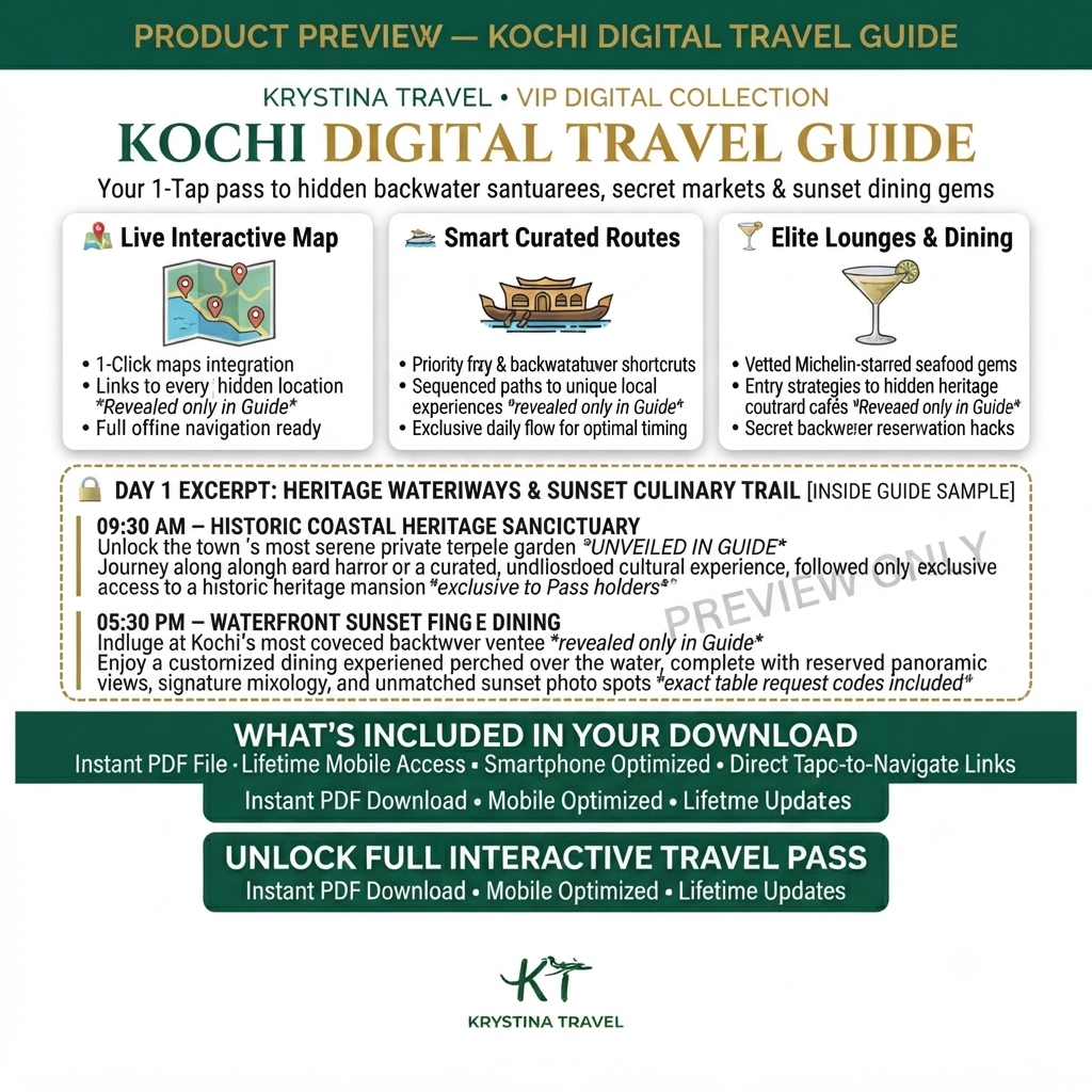 Kochi Luxury Digital Travel Guide – Private Backwater Cruises, Heritage Stays & Fine Dining