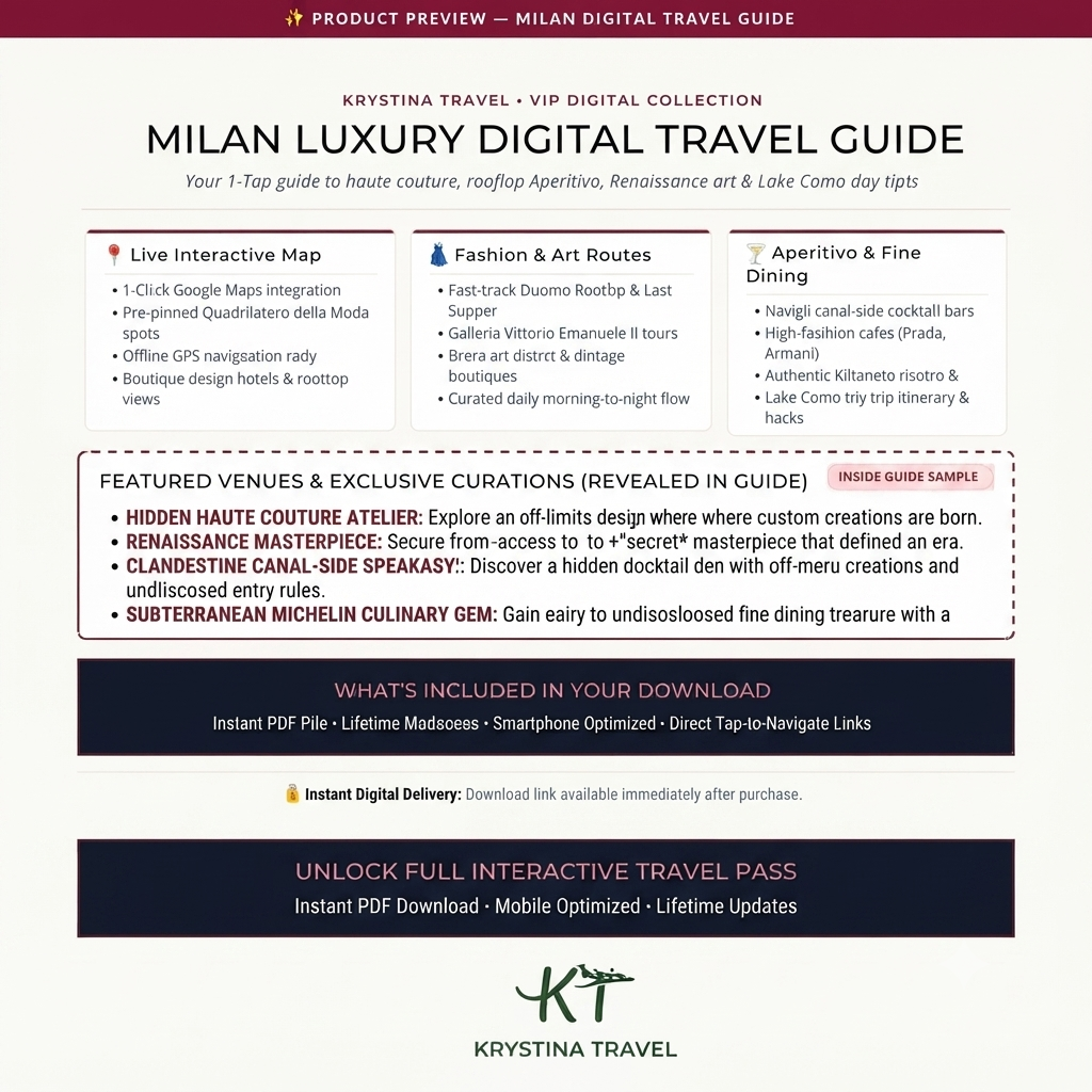 Milan Luxury Digital Travel Guide – Curated VIP Itinerary & Elite City Planner