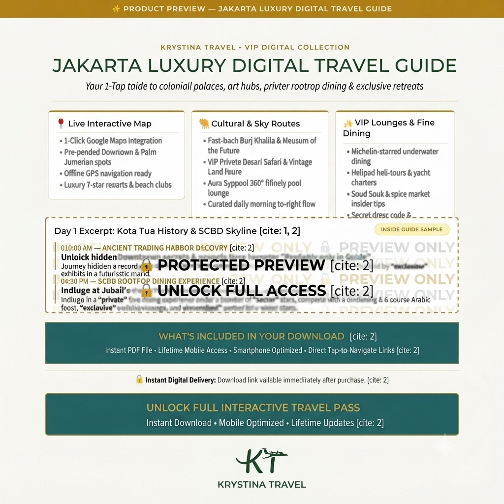 Jakarta Luxury Digital Travel Guide - 3-Day VIP Itinerary & Interactive GPS Map