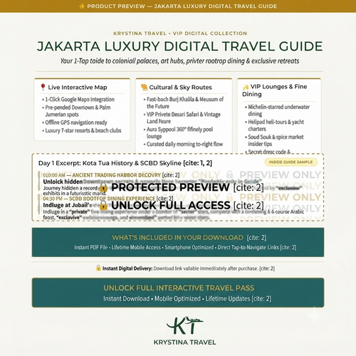 Jakarta Luxury Digital Travel Guide - 3-Day VIP Itinerary & Interactive GPS Map
