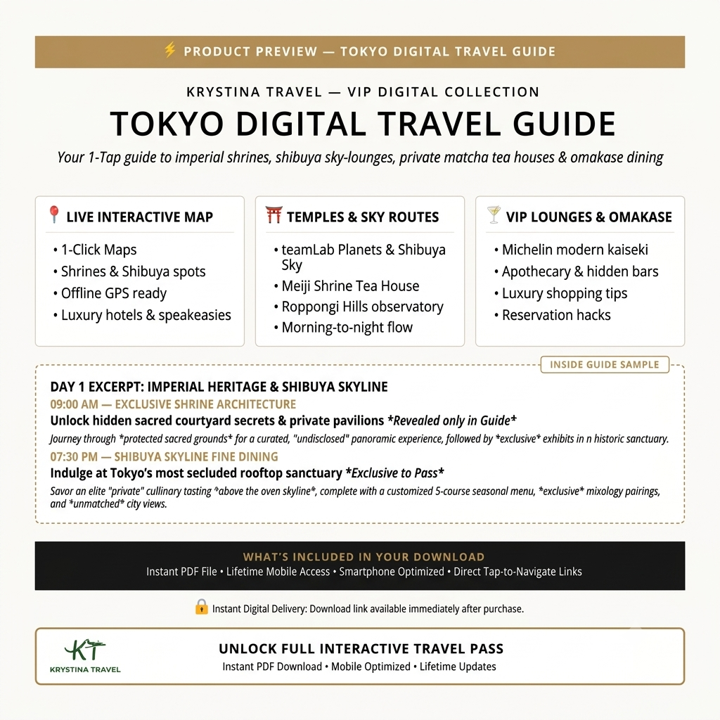 Tokyo Luxury Digital Travel Guide | VIP Japan Itinerary & Interactive GPS Map