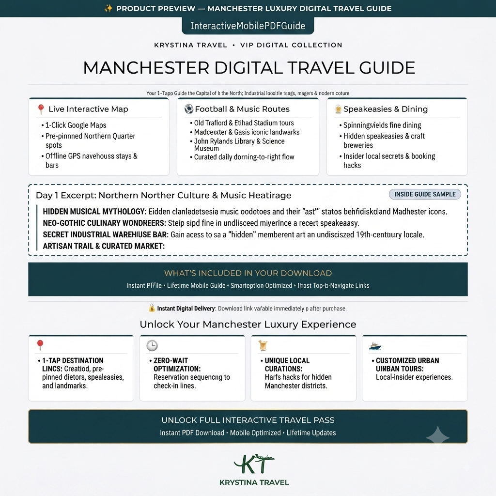 Manchester Luxury Digital Travel Guide – Curated VIP Itinerary & Urban City Planner
