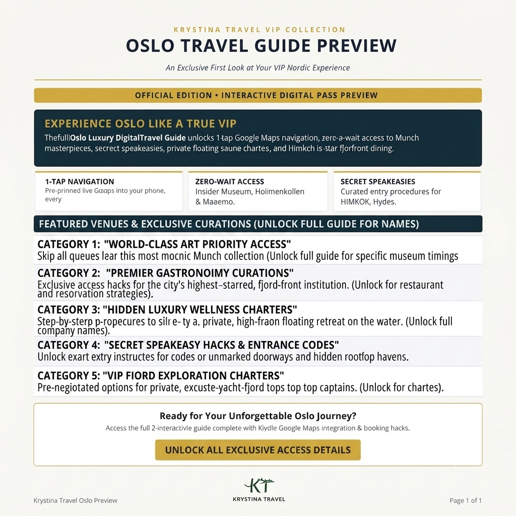 Oslo Luxury Digital Travel Guide – VIP Fine Dining, Private Fjord Cruises & Art