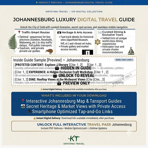 Johannesburg Luxury Digital Travel Guide – 3-Day VIP Itinerary & Interactive GPS Map