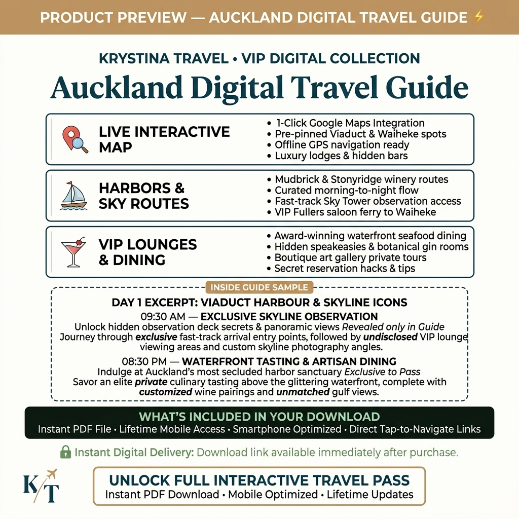 Auckland Luxury Digital Travel Guide | VIP New Zealand Itinerary & Interactive GPS Map