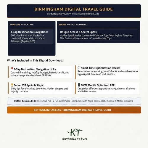 Birmingham Luxury Digital Travel Guide – Curated 5-Star Itinerary and City Planner