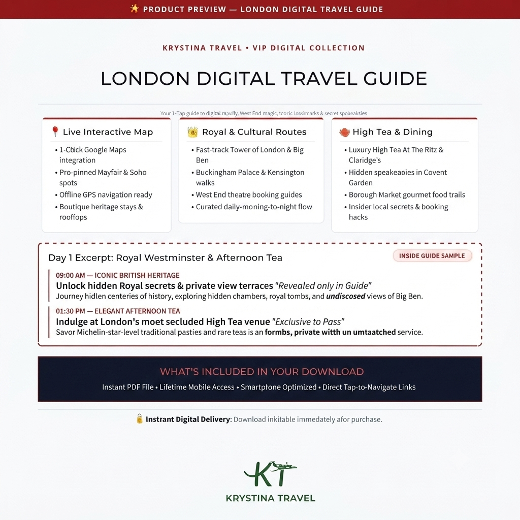 London Luxury Digital Travel Guide – Curated VIP Itinerary & Elite City Planner