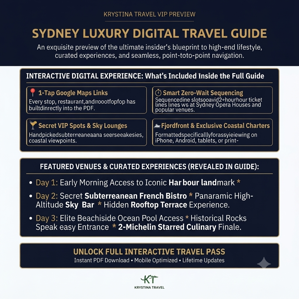 Sydney Luxury Digital Travel Guide – Curated VIP Itinerary & Boutique City Planner
