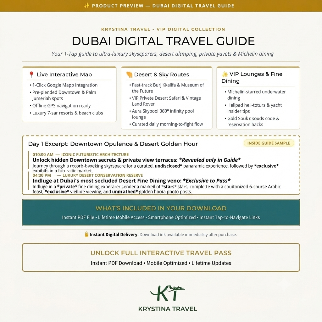Dubai Luxury Digital Travel Guide – Curated VIP Itinerary & Elite City Planner